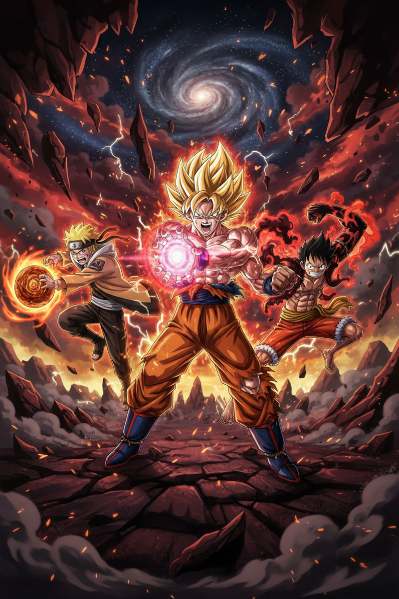 Anime Universe - Goku, Naruto, Luffy