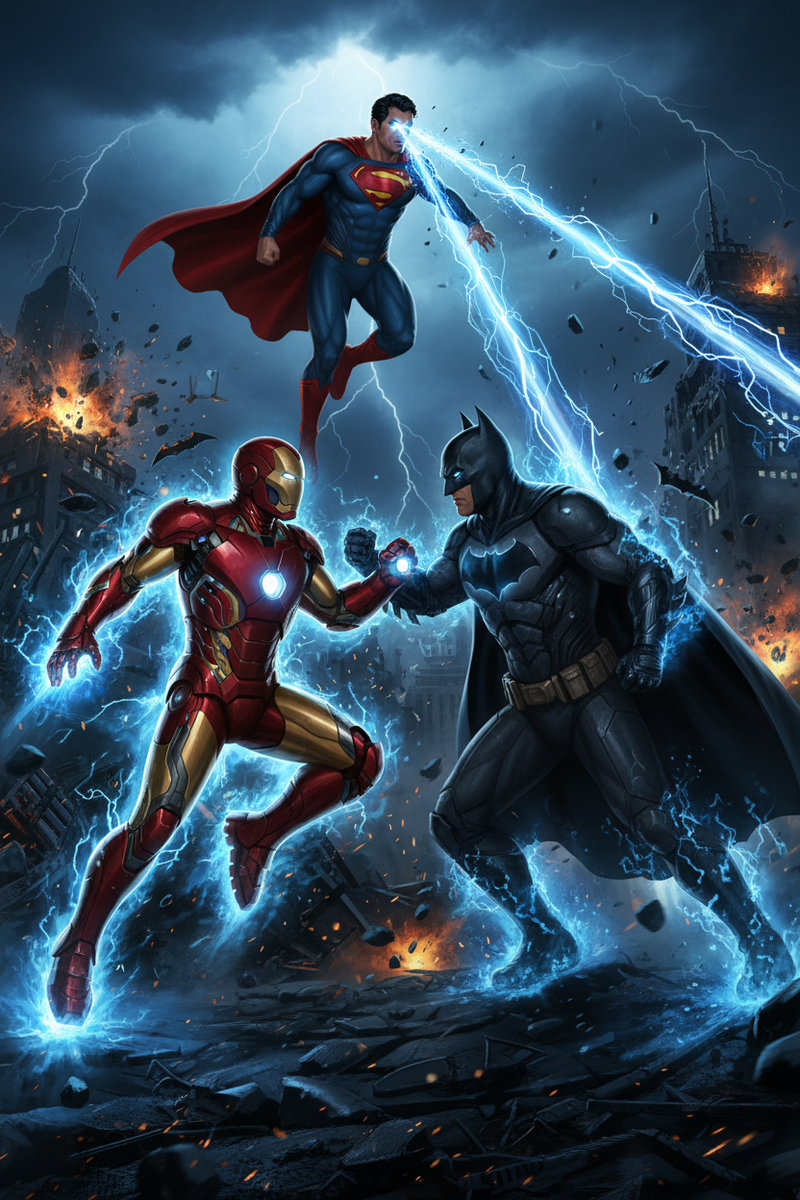 Marvel & DC - Iron Man, Batman, Superman